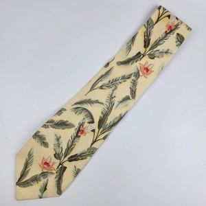 Tommy Bahama Mens Yellow Floral Print Tie 4.25 x 59 EUC